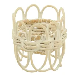 Kirklands Home Table Linens|Cream Twisted Rattan Napkin Rings, Set of 4 White