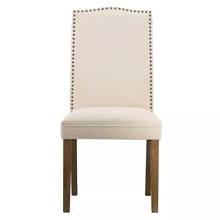 Kirklands Home Dining Chairs|Cream Upholstered Armless Dining Chairs, Set of 2 Ivory