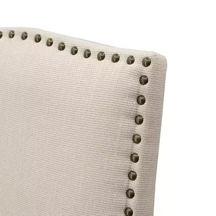 Kirklands Home Dining Chairs|Cream Upholstered Armless Dining Chairs, Set of 2 Ivory