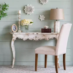 Kirklands Home Dining Chairs|Cream Upholstered Armless Dining Chairs, Set of 2 Ivory