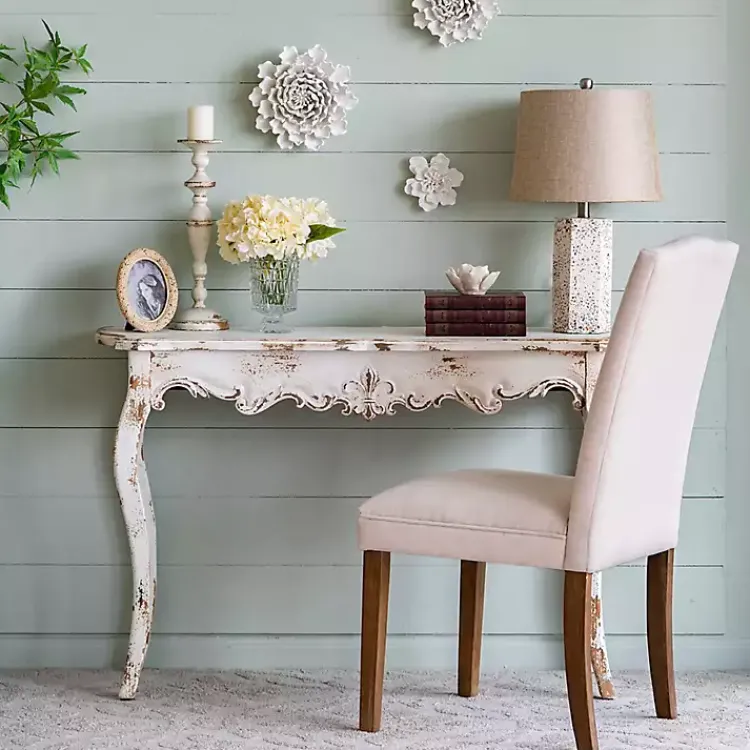 Kirklands Home Dining Chairs|Cream Upholstered Armless Dining Chairs, Set of 2 Ivory