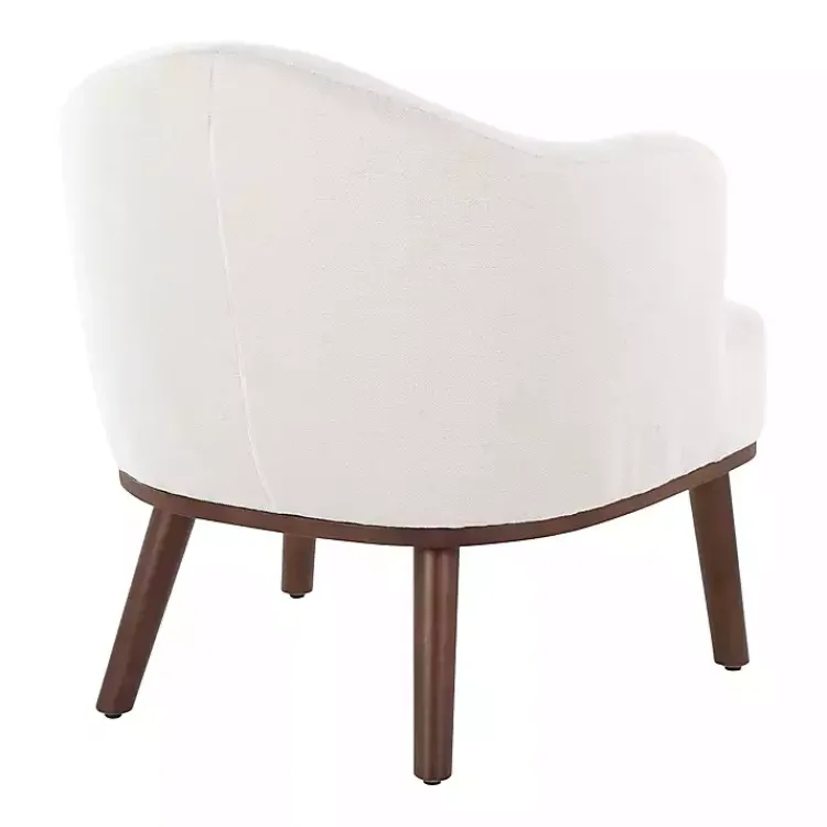 Kirklands Home Accent Chairs|Cream Upholstered Midcentury Modern Accent Chair Ivory