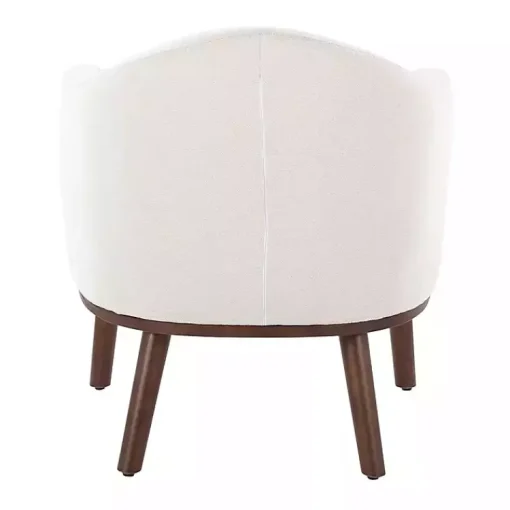 Kirklands Home Accent Chairs|Cream Upholstered Midcentury Modern Accent Chair Ivory