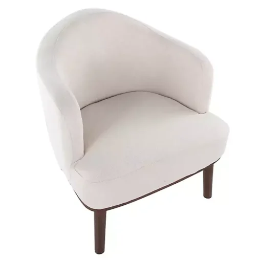 Kirklands Home Accent Chairs|Cream Upholstered Midcentury Modern Accent Chair Ivory