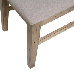 Kirklands Home Dining Chairs|Cream Upholstered Rustic Dining Chairs, Set of 2 Tan