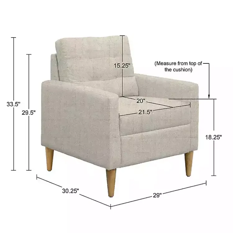 Kirklands Home Accent Chairs|Cream Upholstered Tufted Dani Accent Chair White