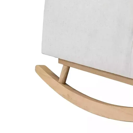 Kirklands Home Accent Chairs|Cream Upholstered Wingback Rocking Chair Ivory