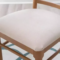 Kirklands Home Dining Chairs|Cream Upholstered Wood Dining Chairs, Set of 2 White