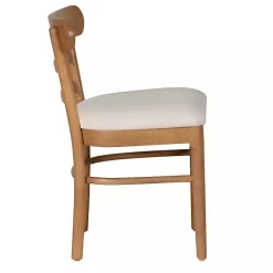 Kirklands Home Dining Chairs|Cream Upholstered Wood Dining Chairs, Set of 2 White