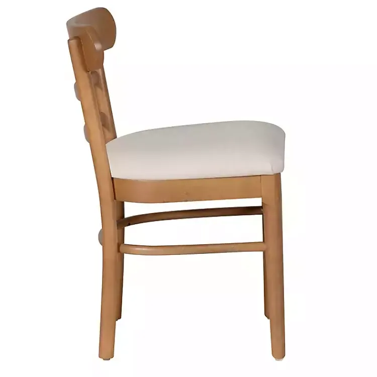 Kirklands Home Dining Chairs|Cream Upholstered Wood Dining Chairs, Set of 2 White