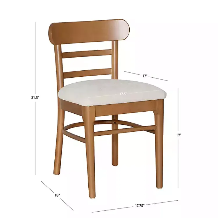 Kirklands Home Dining Chairs|Cream Upholstered Wood Dining Chairs, Set of 2 White