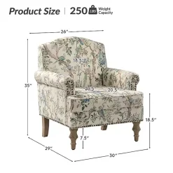 Kirklands Home Accent Chairs|Cream Vintage Birds Traditional Accent Chair