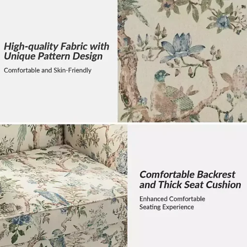 Kirklands Home Accent Chairs|Cream Vintage Birds Traditional Accent Chair