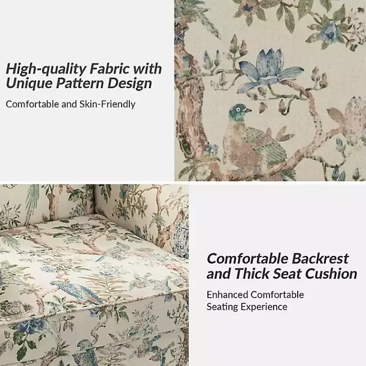 Kirklands Home Accent Chairs|Cream Vintage Birds Traditional Accent Chair