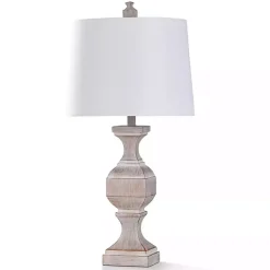 Kirklands Home Table Lamps|Cream Washed Stone Malta Table Lamp White