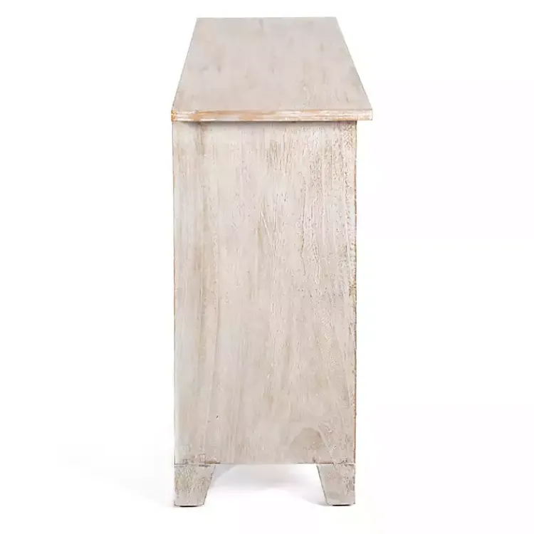 Kirklands Home Cabinets & Sideboards|Cream Washed Wood Carved Door Cabinet Tan