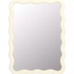 Kirklands Home Decorative Mirrors|Cream Wavy Izara Wall Mirror