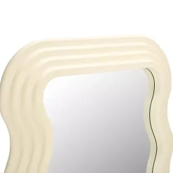 Kirklands Home Full Length & Floor Mirrors|Cream Wavy Mayha Leaner Mirror White