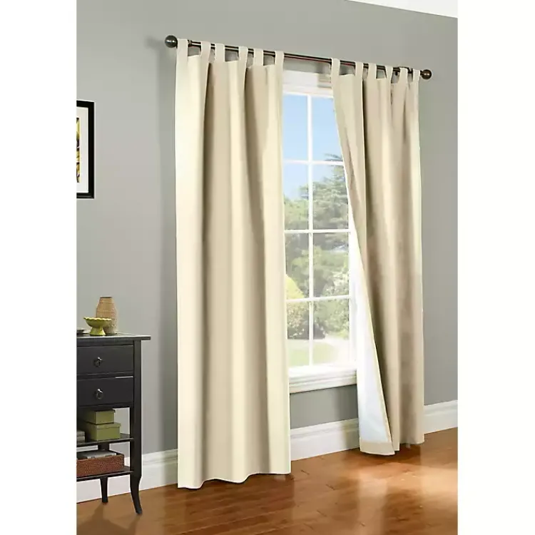 Kirklands Home Curtains & Drapes|Cream Weathermate Blackout Curtain Panel, 95 in. Tan