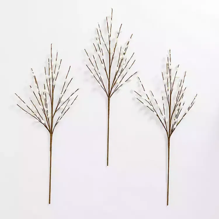 Sale Cream Willow Stems, Set of 3 Stems & Bouquets
