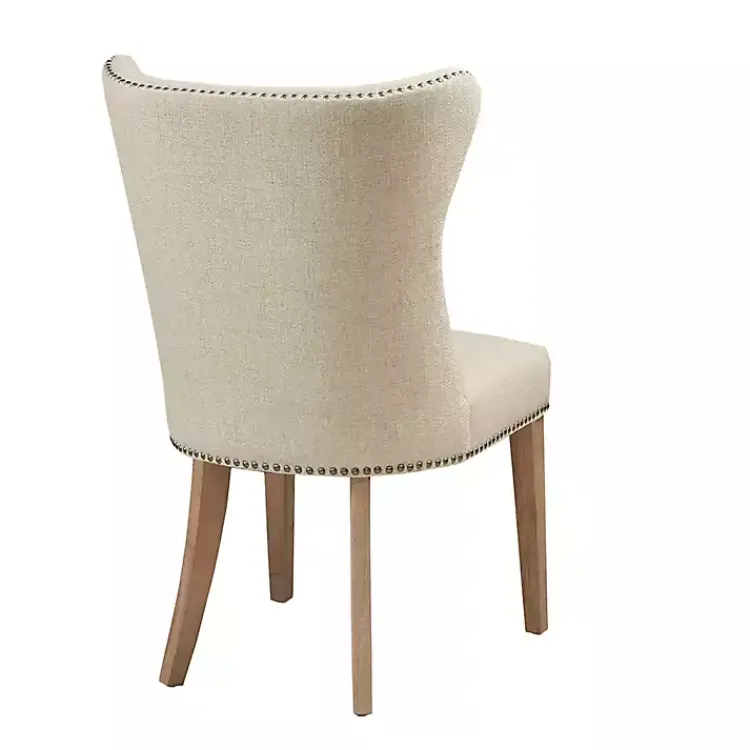 Kirklands Home Dining Chairs|Cream Wing Back Nailhead Dining Chairs, Set of 2 Ivory