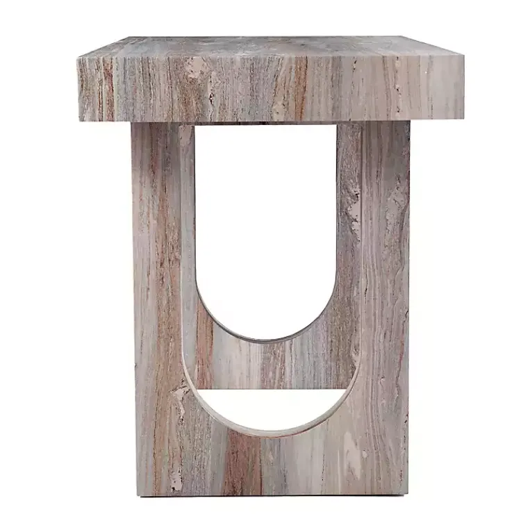 Kirklands Home Office Furniture|Cream Wood Faux Marble Desk