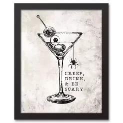 Outlet Creep Drink And Be Scary Framed Canvas Art Print Halloween