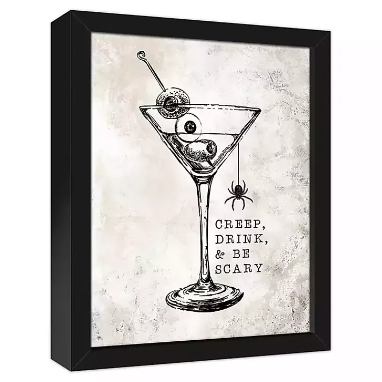Outlet Creep Drink And Be Scary Framed Canvas Art Print Halloween