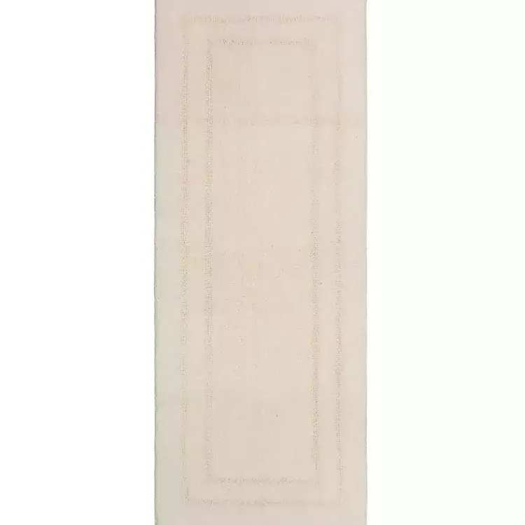 Kirklands Home Bathroom Rugs|Creme Plush Reversible Cotton Bath Mat, 60 in. Ivory