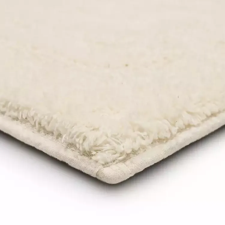 Kirklands Home Bathroom Rugs|Creme Plush Reversible Cotton Bath Mat, 60 in. Ivory