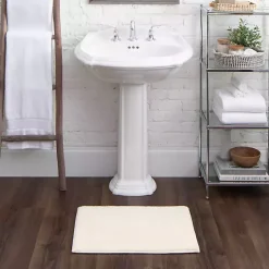 Kirklands Home Bathroom Rugs|Creme Plush Reversible Cotton Bath Mat, 45 in. Ivory