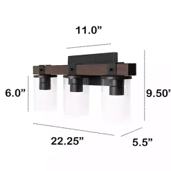 Kirklands Home Flush Mount Lighting|Crossbeam Vanity Flushed Mount Shade Brown