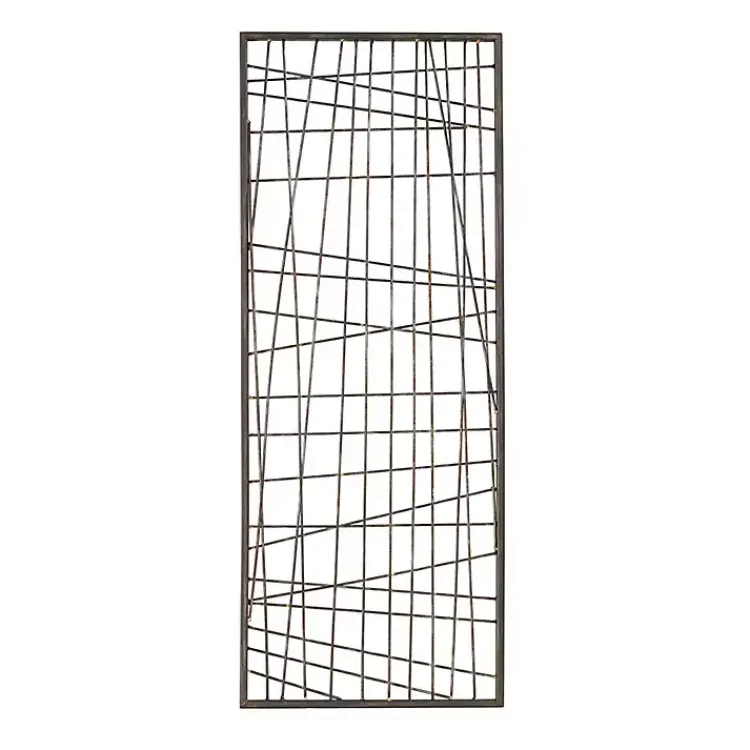 Kirklands Home Wall Plaques|Crosshatch Metal Frame Plaque Brown