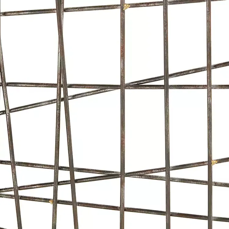 Kirklands Home Wall Plaques|Crosshatch Metal Frame Plaque Brown