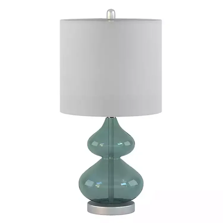 Kirklands Home Table Lamps|Curved Glass Table Lamps, Set of 2 Blue