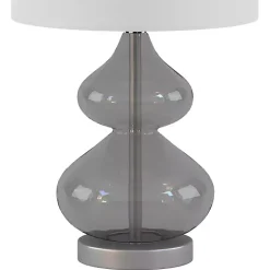 Kirklands Home Table Lamps|Curved Glass Table Lamps, Set of 2 Gray
