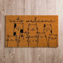 Kirklands Home Doormats|Cute Cats Welcome Doormat