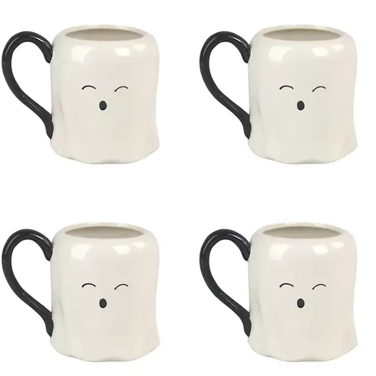 Discount Cute Ghost Mugs, Set of 4 Halloween