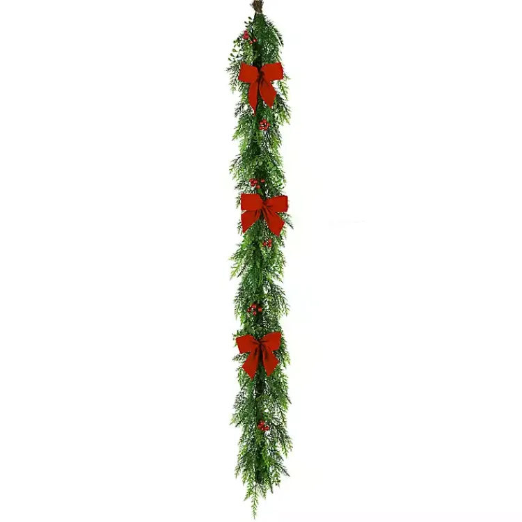Outlet Cypress and Red Berry Christmas Garland, 6 ft. Christmas Arrangements & Garland