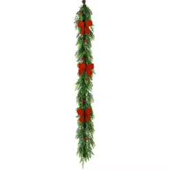 Outlet Cypress and Red Berry Christmas Garland, 6 ft. Christmas Arrangements & Garland