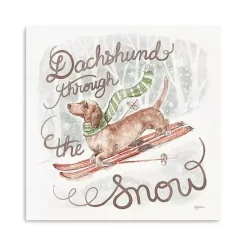Dachshund Through the Snow Canvas Art Print Christmas Art & Wall Decor