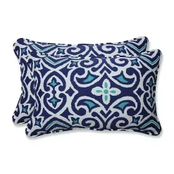 Kirklands Home Outdoor Cushions & Pillows|Damask Marine Rectangle Outdoor Pillows, Set of 2