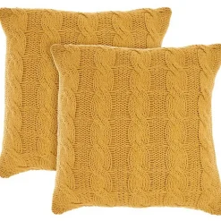 Dandelion Cable Knit Throw Pillows, Set of 2 Pillows