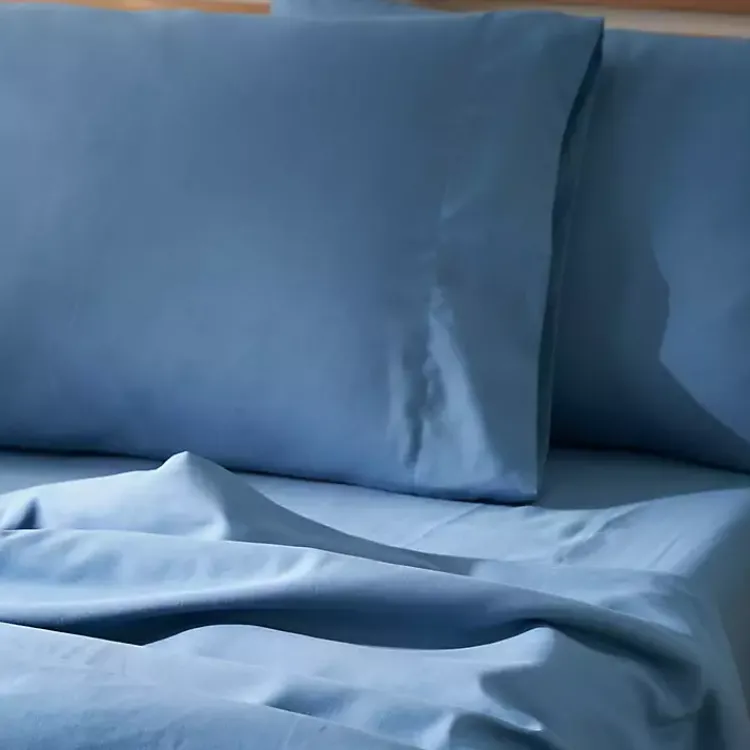 Kirklands Home Bed Sheets|Dark Microfiber 4-pc. King Sheet Set Blue