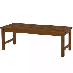 Kirklands Home Outdoor Seating|Dark Acacia Wood Outdoor Bench Brown