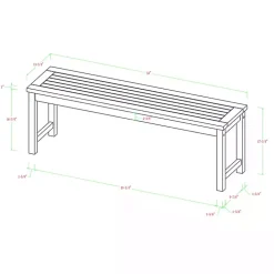 Kirklands Home Outdoor Seating|Dark Acacia Wood Outdoor Bench Brown
