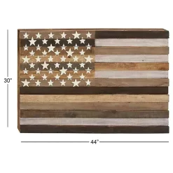 Kirklands Home Wall Plaques|Dark American Flag Wooden Wall Sculpture Brown