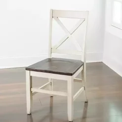Kirklands Home Dining Chairs|Dark Brown and Jackson Dining Chair Ivory