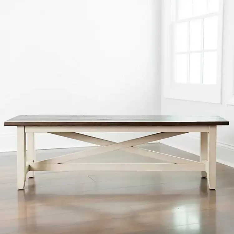 Kirklands Home Benches & Ottomans|Dark Brown and Jackson Dining Bench Ivory