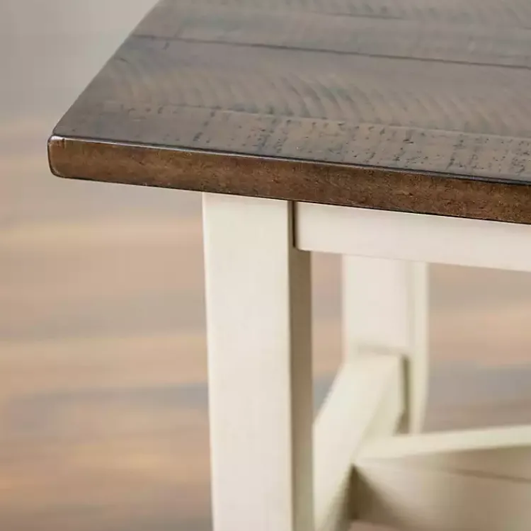 Kirklands Home Benches & Ottomans|Dark Brown and Jackson Dining Bench Ivory